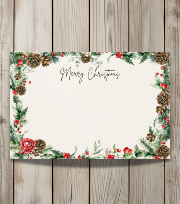 Pinecone Holly Berry on Barnwood