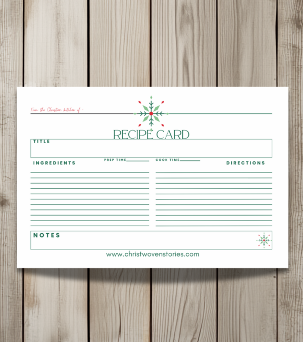 Christmas Recipe Card on Barnwoods
